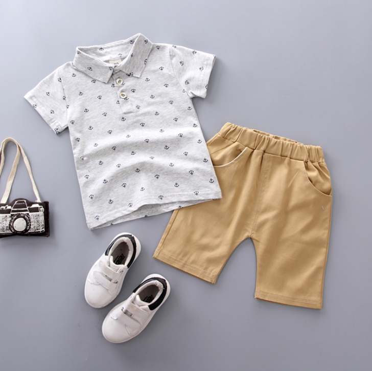 Anchor Print Boys' Short Sleeve Suit Anchor Print Boys' Short Sleeve Suit